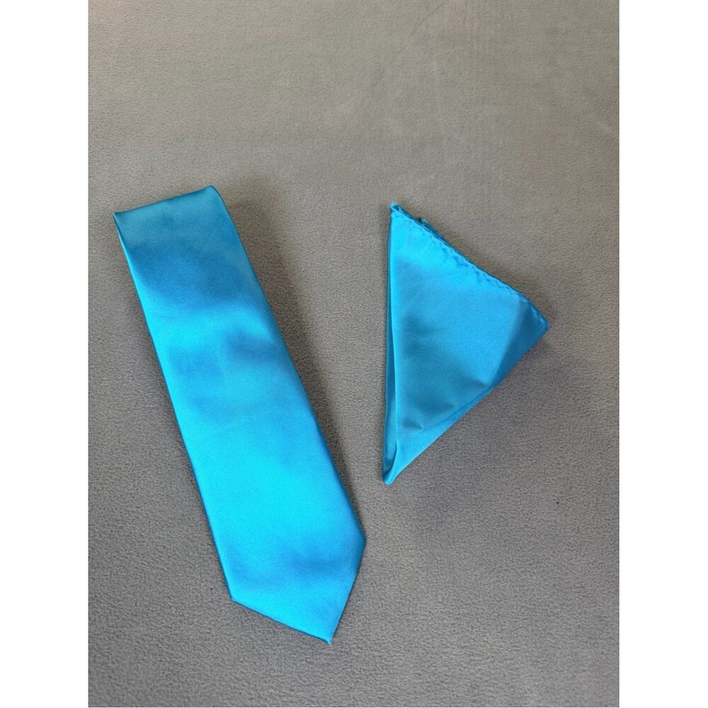 Turquoise Blue Men's Tie and Pocket Square Set- Weddings/Prom/Formal/Events